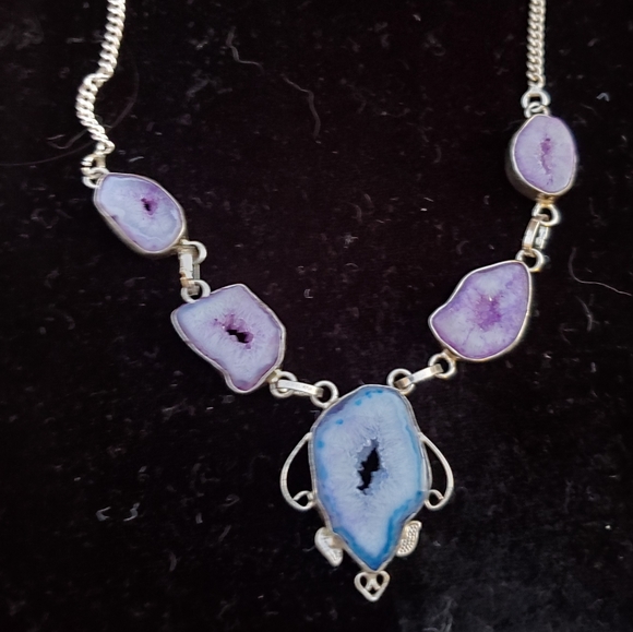 New Solar Quartz 925 Silver Necklace. - Picture 4 of 9